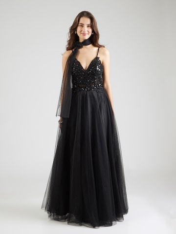 mascara - Vestido de noche en negro: frente