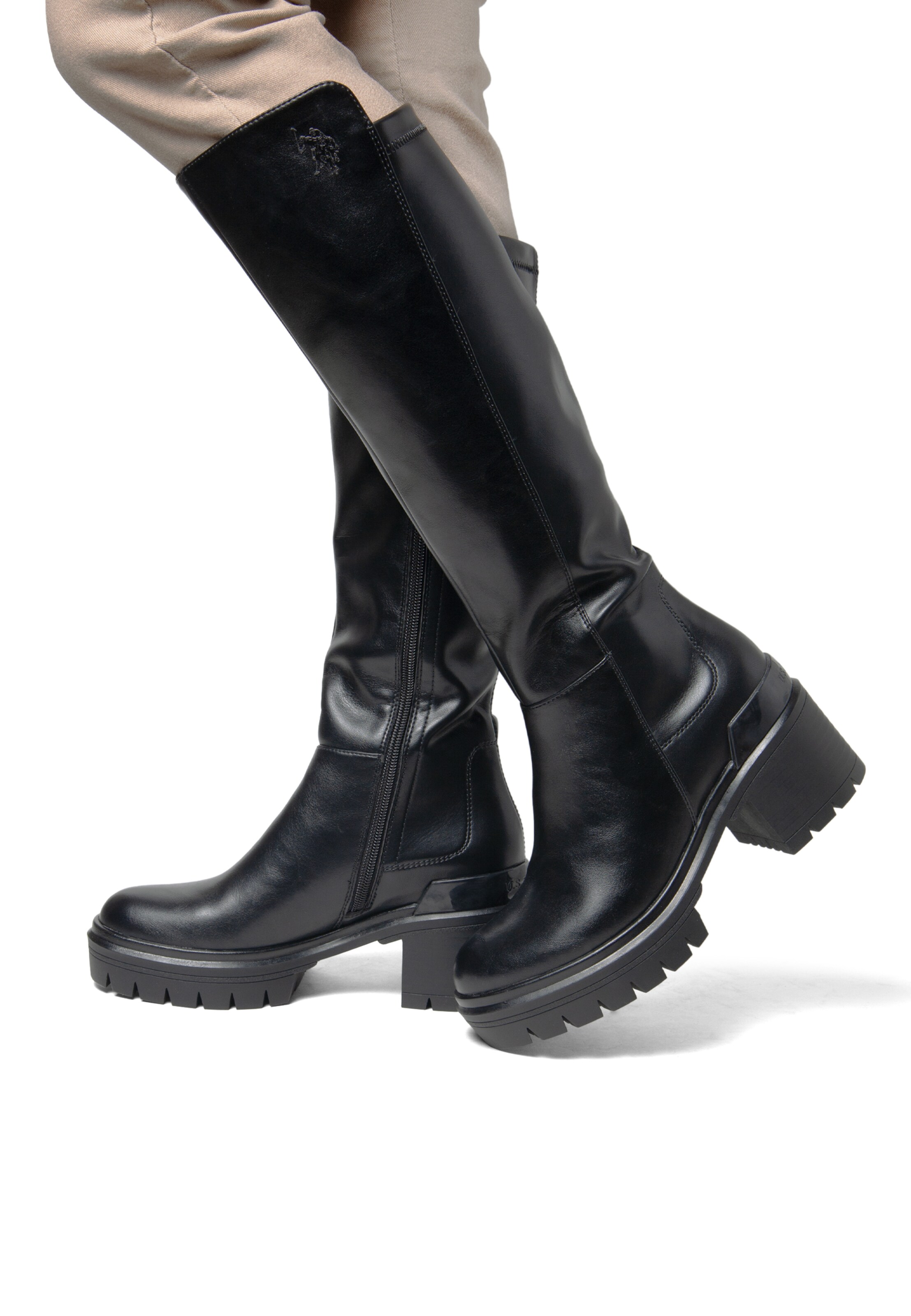 U.S. POLO ASSN. Stiefe in Schwarz: Vorderseite