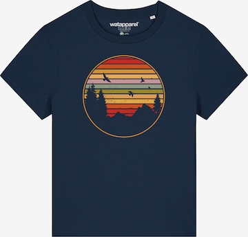 Watapparel Shirt ' Sunset Berge & Tannen ' in Blue: front
