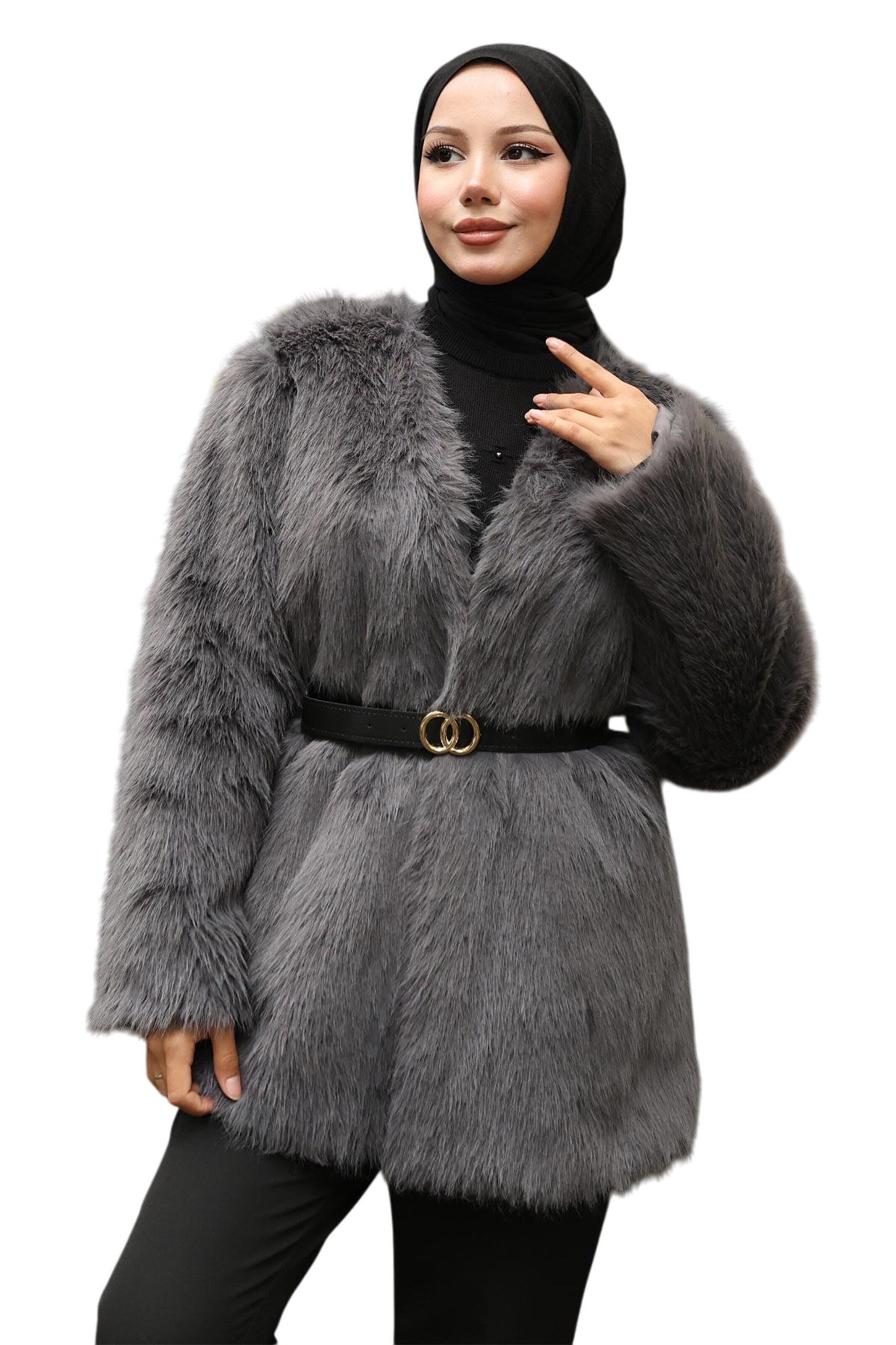 MODAMIHRAM Winterjas in Grijs: voorkant