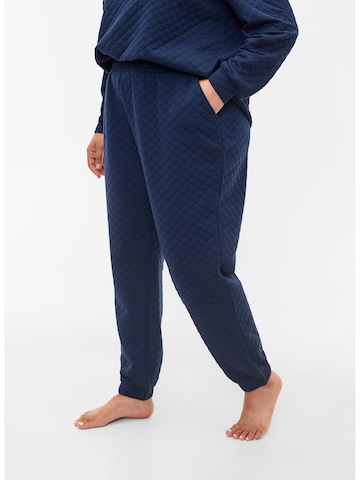 Zizzi Tapered Broek 'Mamila' in Blauw: voorkant