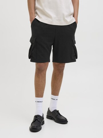 JACK & JONES regular Cargobukser i sort: forside