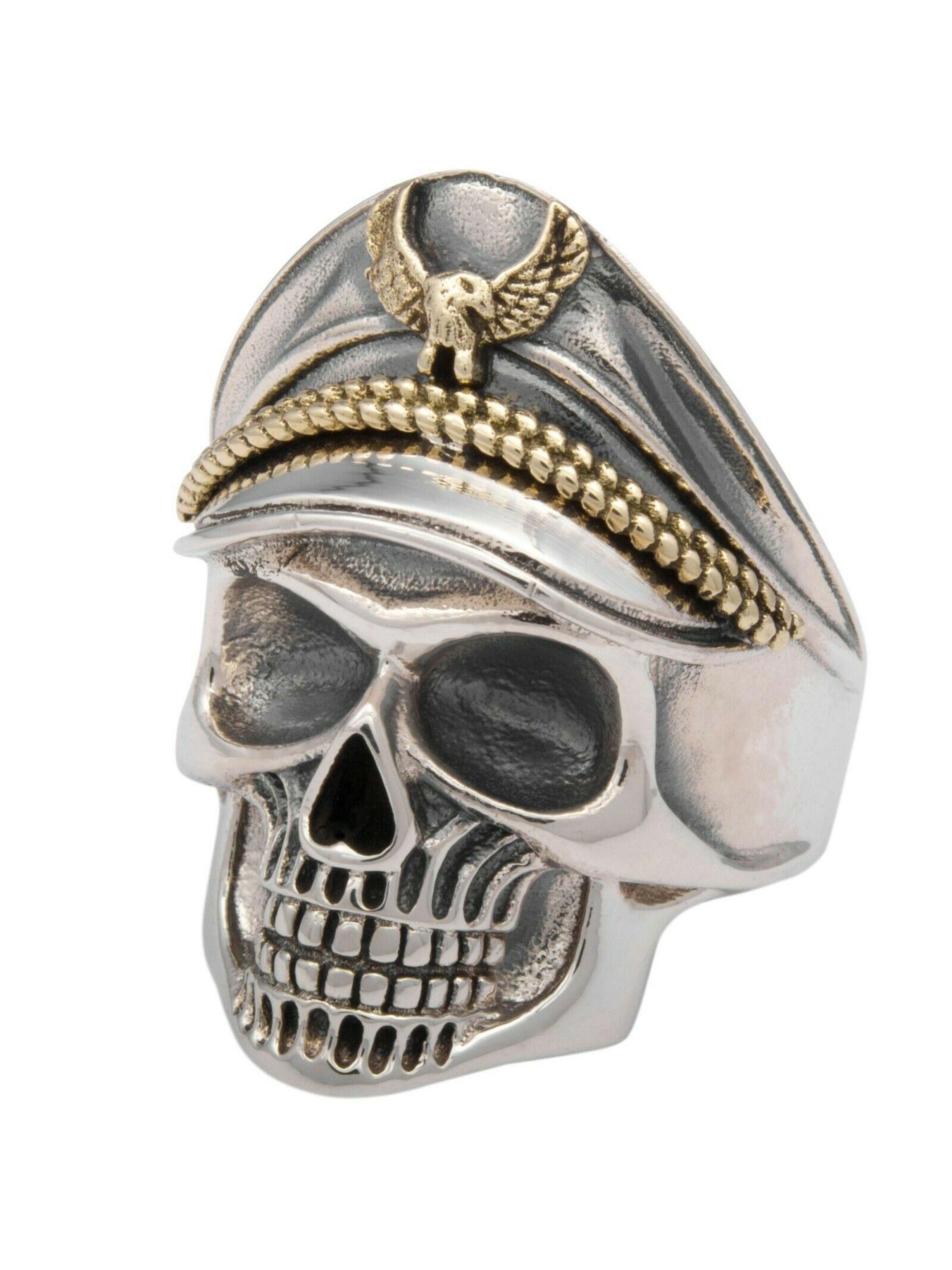 Tony Fein Ring 'Totenkopf'‌‌‌‌‌‌‌ in Silber: Vorderseite