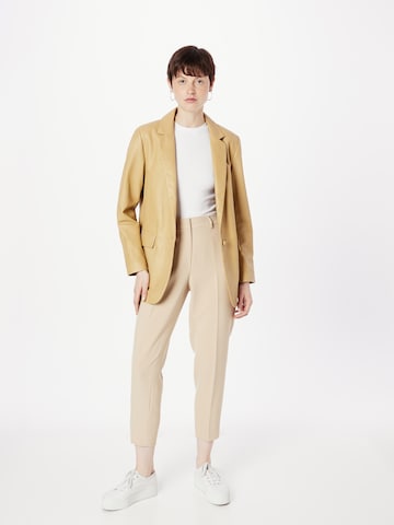 Effilé Pantalon à plis TAIFUN en beige