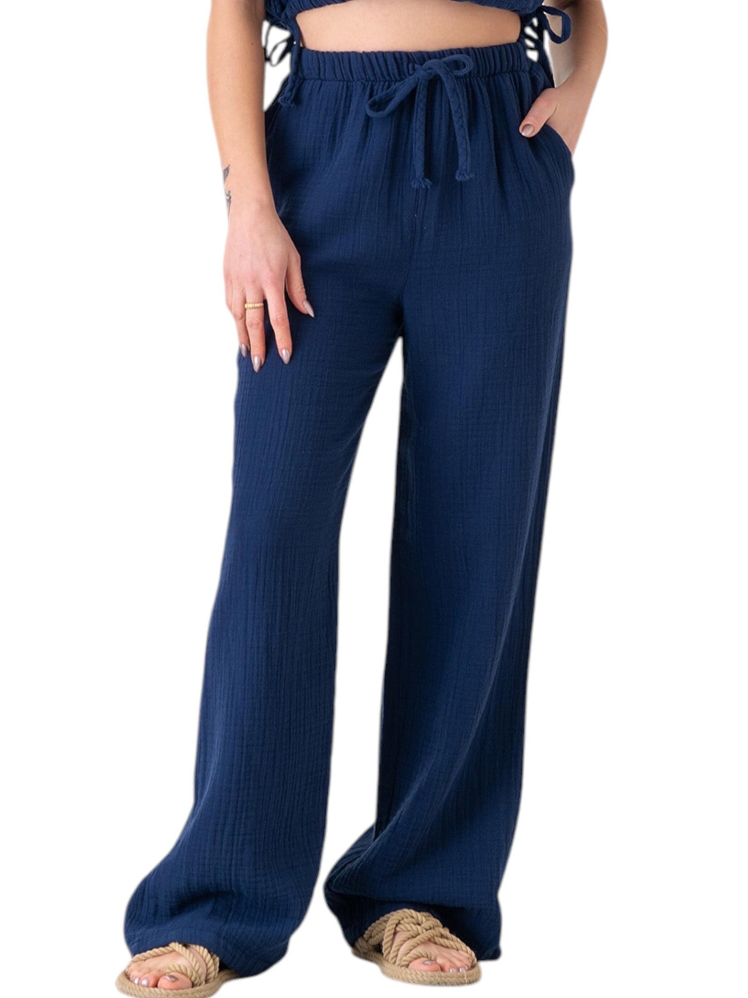 WENOR Wide Leg Bukser 'Eleni' i blå