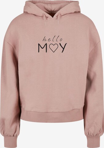 Merchcode Sweatshirt 'Spring - Hello may' in Pink: predná strana