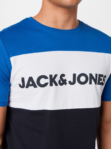JACK & JONES جينز مضبوط قميص بلون أزرق