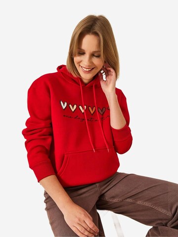 Bianco Lucci Sweatshirt in Rot