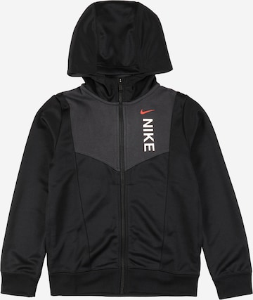 Nike Sportswear - Casaco de treino em moletão em preto: frente