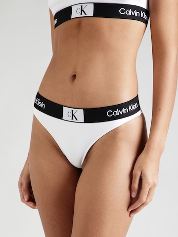 Calvin Klein Swimwear Bikini Bottoms in White: front