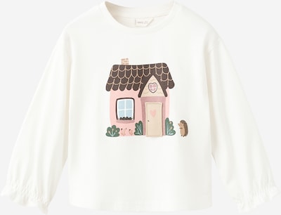 MANGO KIDS Majica 'House' u tamno smeđa / žad / prljavo roza / prljavo bijela, Pregled proizvoda