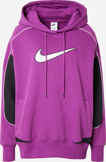 Bluză de molton Nike Sportswear pe lila / negru / alb, Vizualizare produs