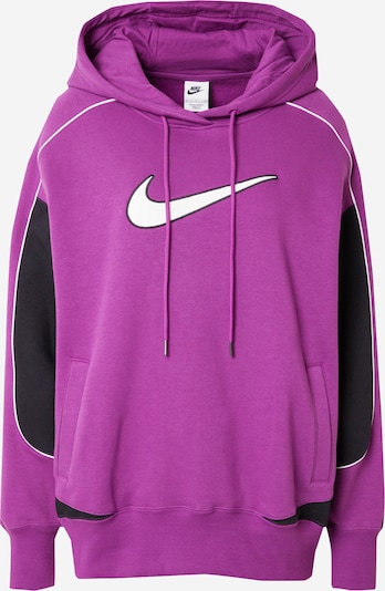 Nike Sportswear Sweat-shirt en violet / noir / blanc, Vue avec produit