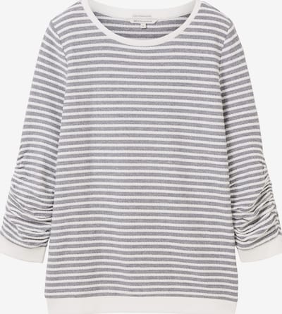 TOM TAILOR DENIM Sweat-shirt en XXL en bleu fumé / blanc, Vue avec produit