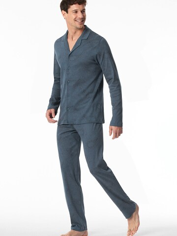 SCHIESSER Pajamas long ' Fine Interlock ' in Blue