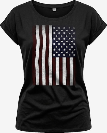 MAKAYA Shirt 'USA Flagge' in Black: front