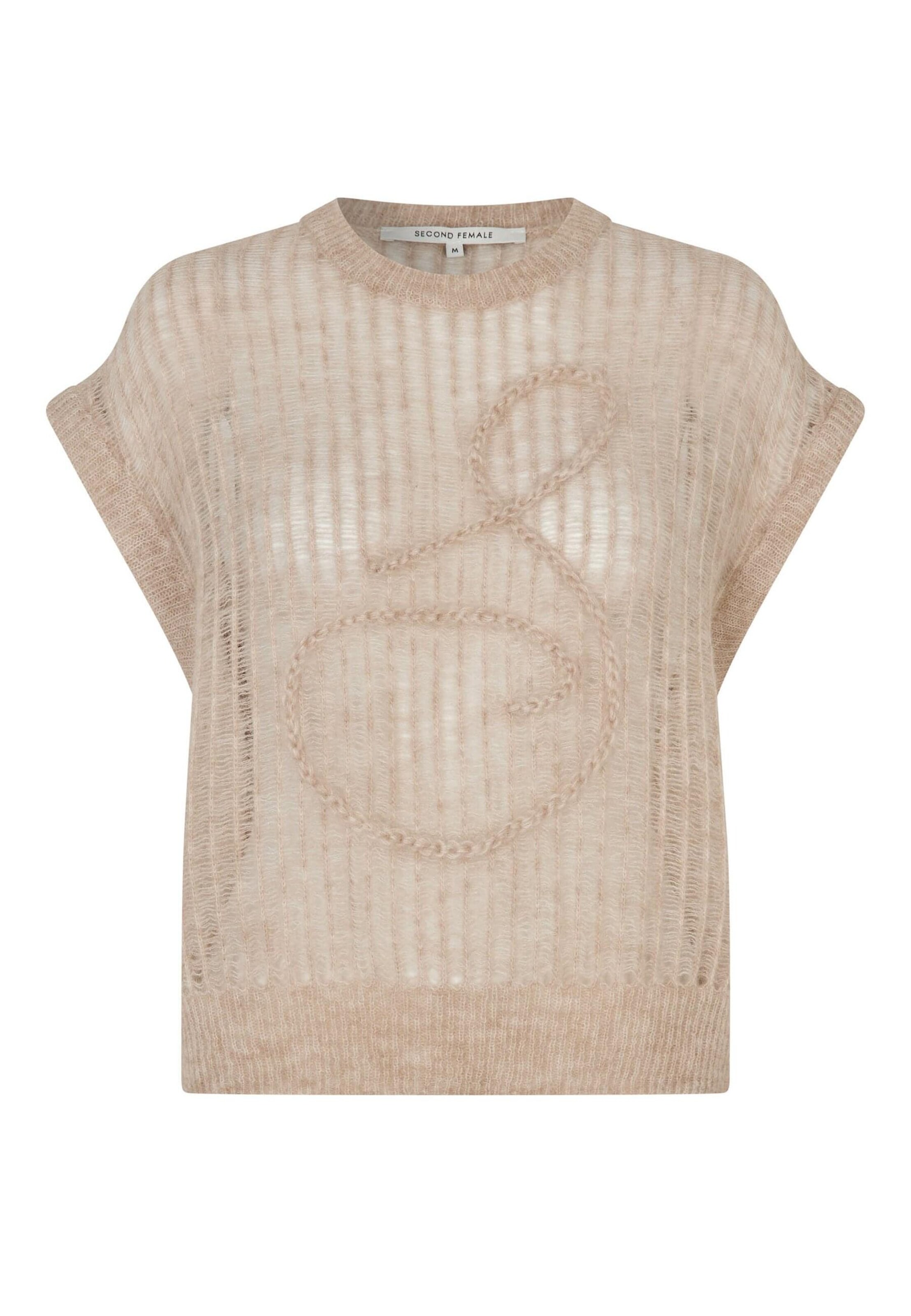 SECOND FEMALE Sweater 'Georg' in Beige: front