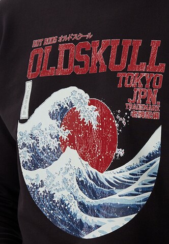 Oldskull Sweatshirt 'Asian Big W Vintage Logo Graphic' in Zwart