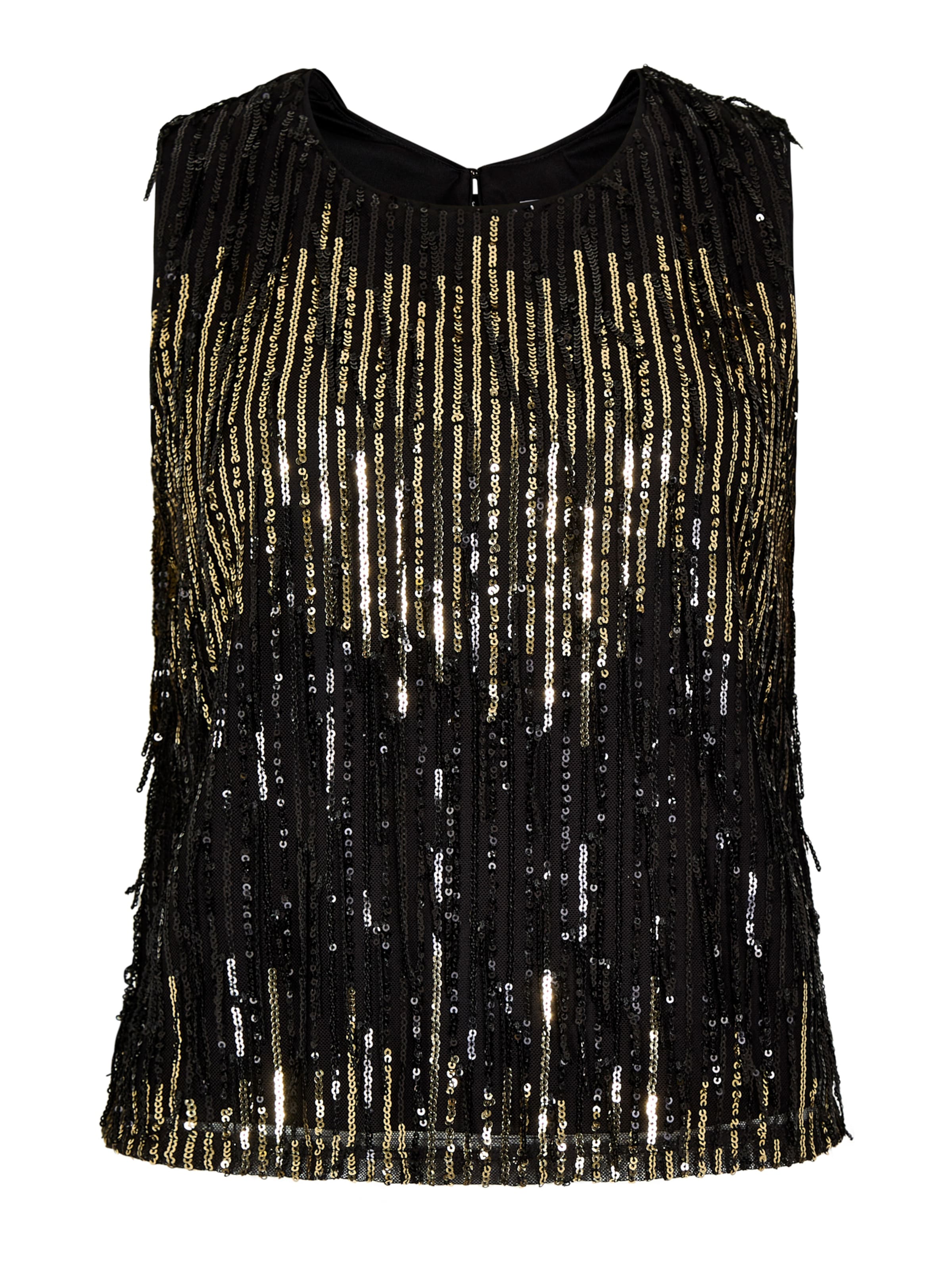 Apricot Sequin Fringe Top ' ' in Schwarz: Vorderseite