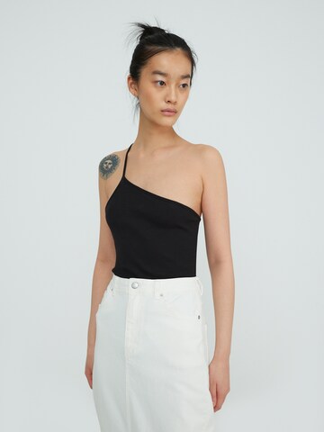 EDITED Shirt bodysuit 'Joke' in Black: front