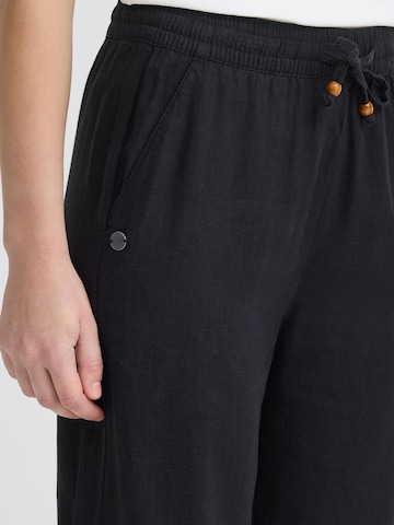 Loosefit Pantalon ' OXAlfas Linen Mix ' Oxmo en noir