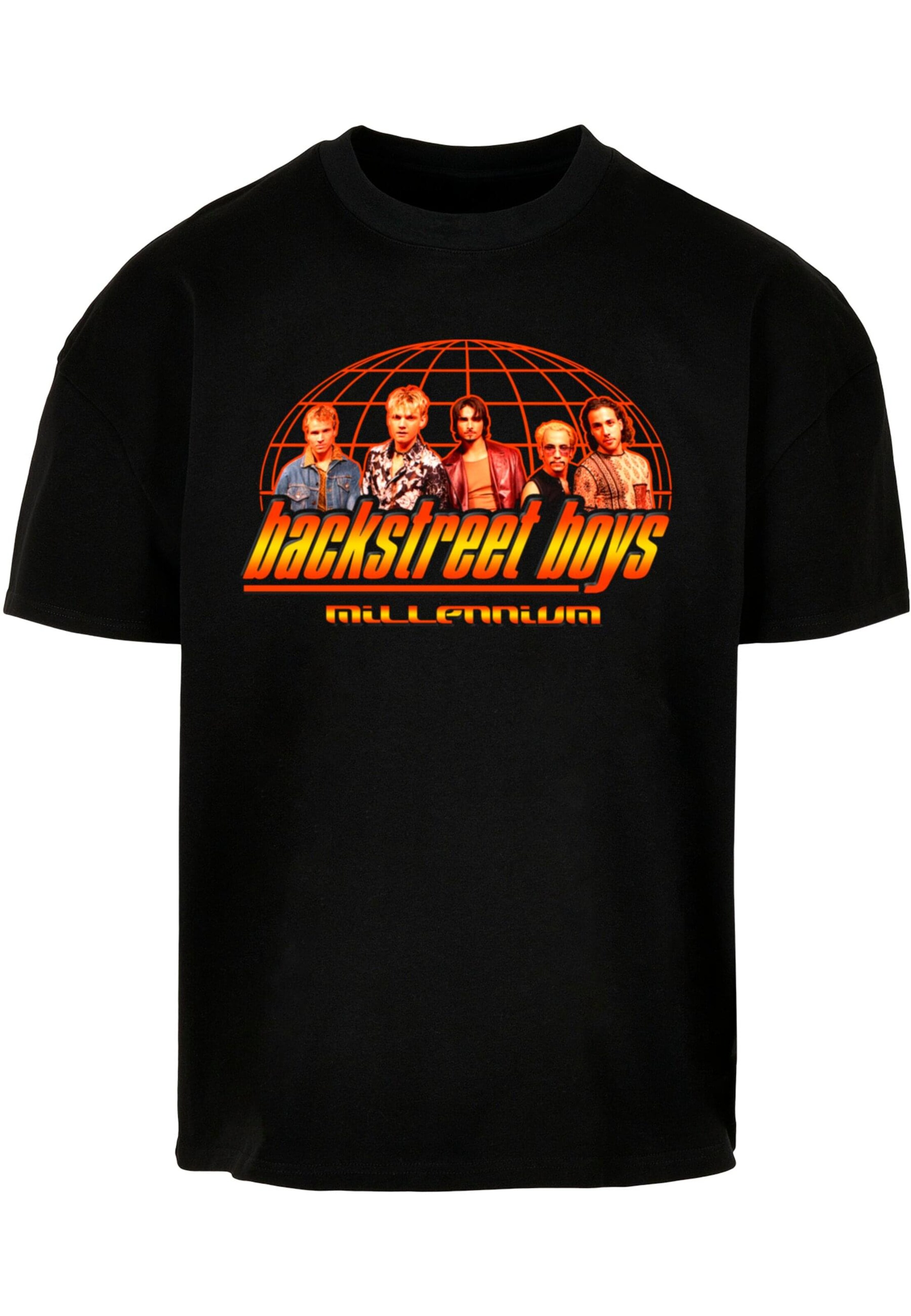 Merchcode Shirt 'Backstreet Boys - Millenium Globe' in Black: front