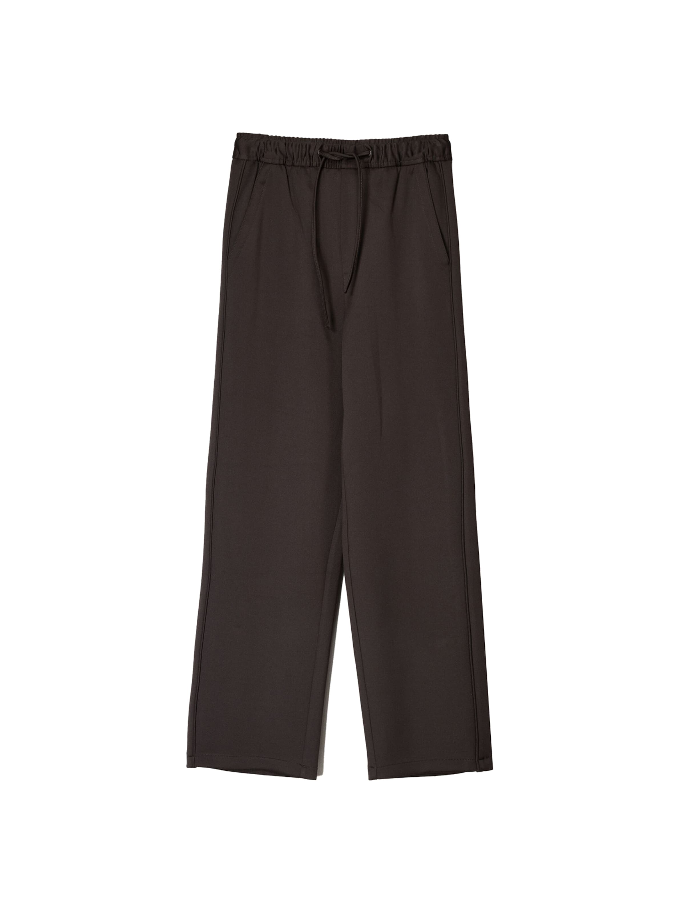 Loosefit Pantalon Bershka en marron : devant