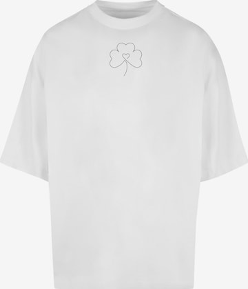 Merchcode T-Shirt 'Spring - Leaf Clover Flower' in Weiß: predná strana