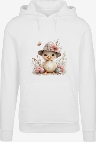 Pull-over 'Süßes Oster Küken mit Hut' F4NT4STIC en blanc : devant