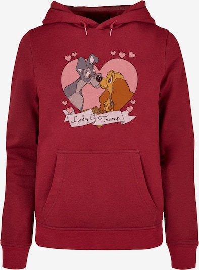 ABSOLUTE CULT Sweatshirt 'Lady And The Tramp - Love' in braun / grau / rosa / merlot, Produktansicht