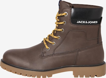 JACK & JONES Lace-up boots in Brown: front