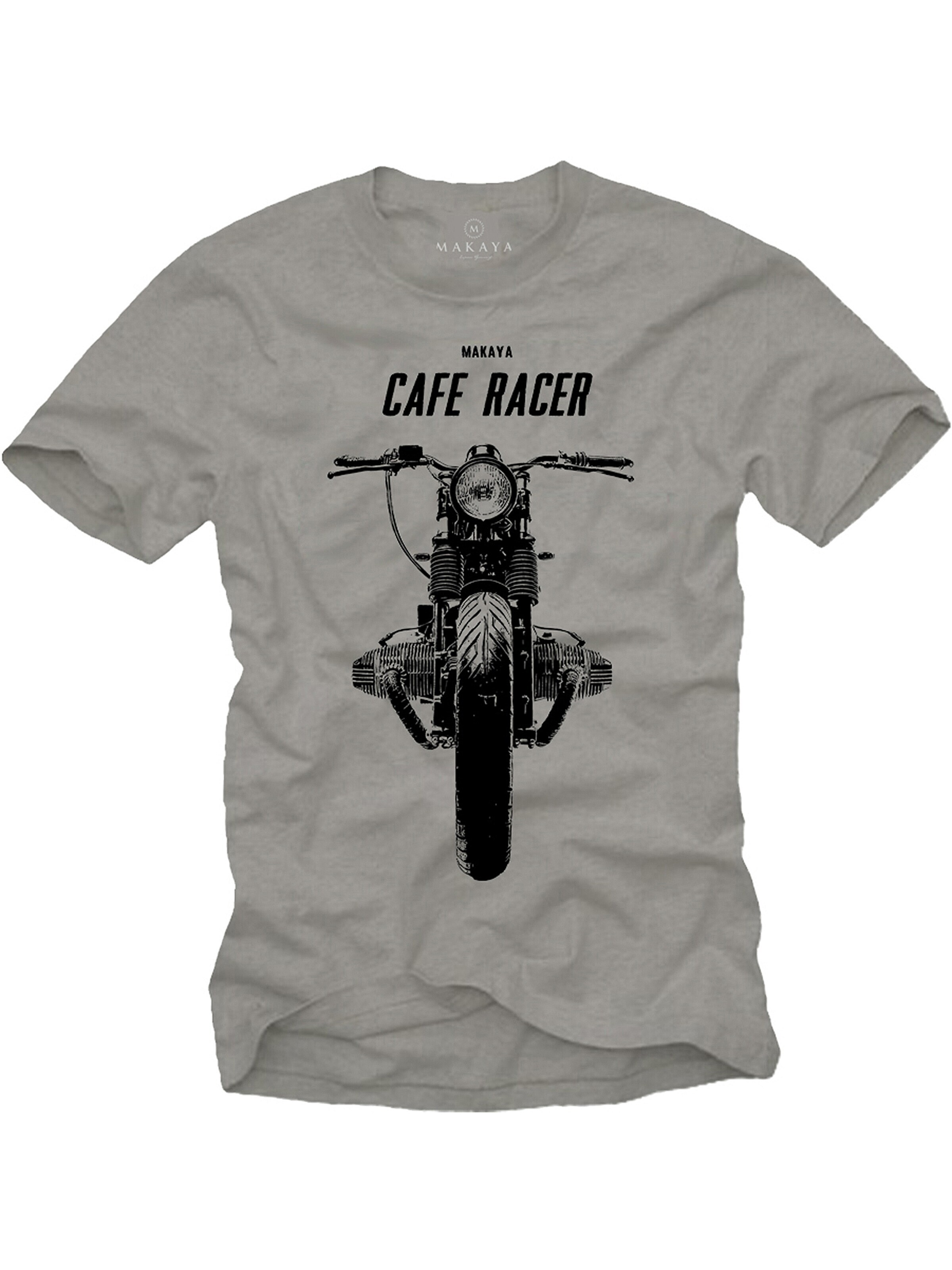 MAKAYA Shirt 'Cafe Racer' in Grey: front