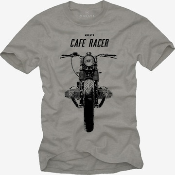 MAKAYA Shirt 'Cafe Racer' in Grey: front