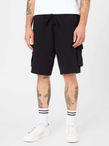 Regular Pantalon cargo TOPMAN en noir : devant