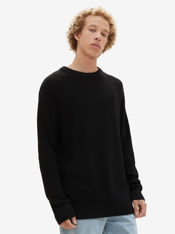 TOM TAILOR DENIM Pullover in Schwarz