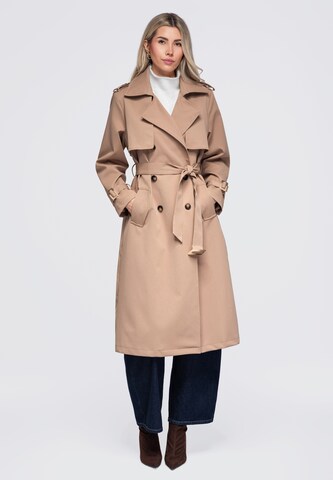 Ombre Between-seasons coat in Beige: front