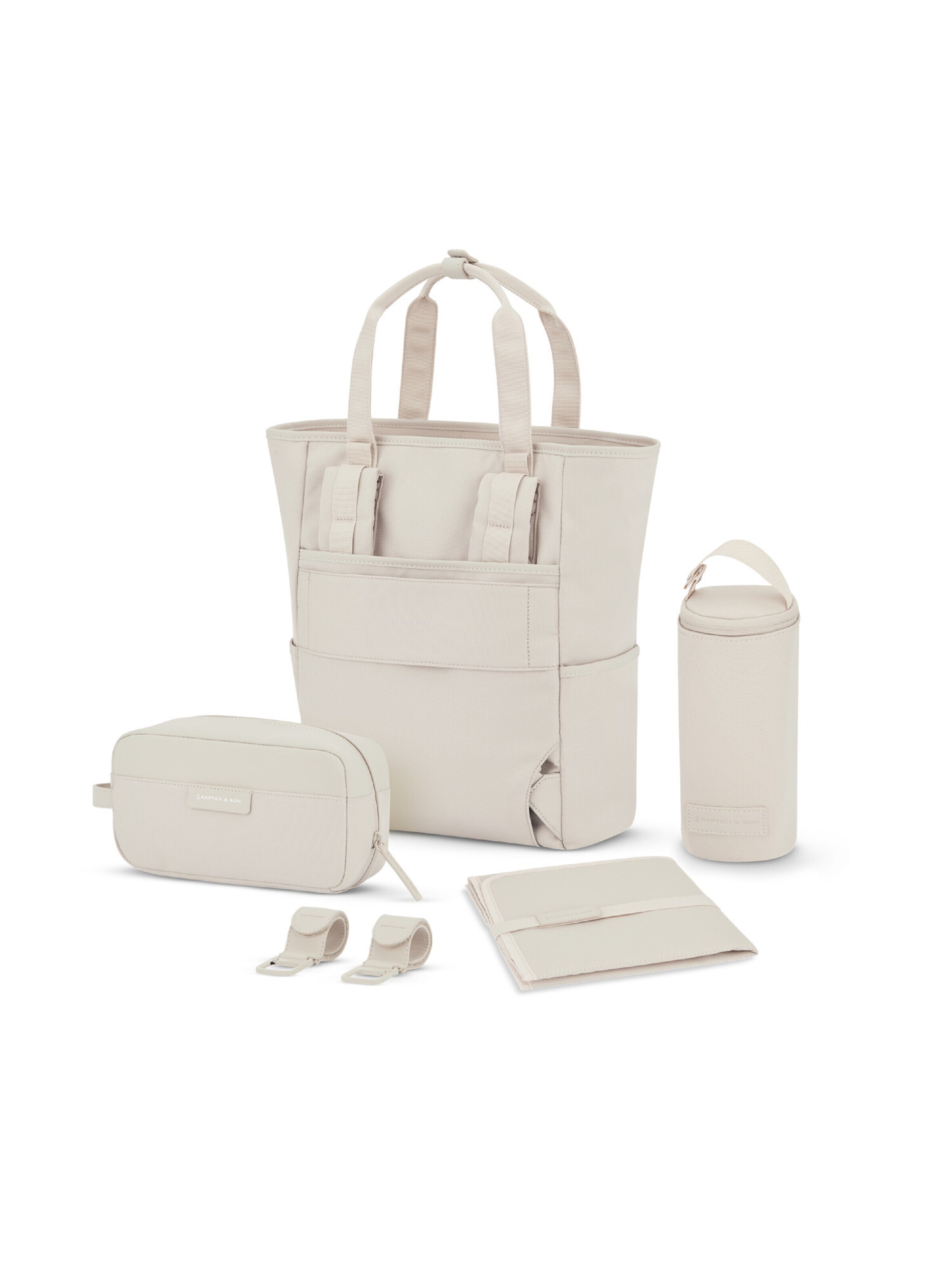 Kapten & Son Rucksack mit Wickelset 'Lindby Diaper' in Beige
