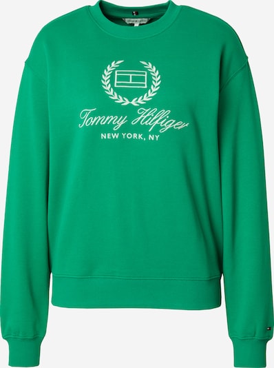 TOMMY HILFIGER Sweatshirt in grasgrün / weiß, Produktansicht