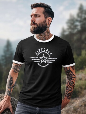 Neverless Shirt 'Airforce Wings' in Black