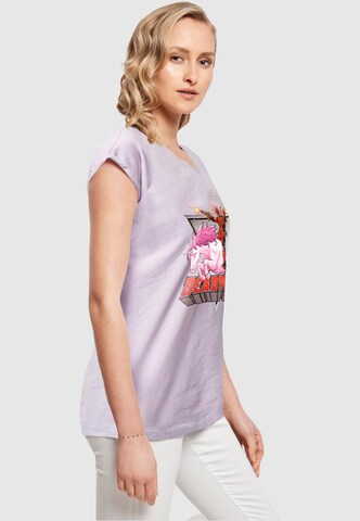 ABSOLUTE CULT T-Shirt 'Deadpool - Rides A Unicorn' in Lila