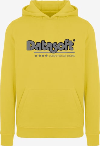 Sweat-shirt 'DATASOFT Logo schwarz Retro Videospiel Gaming SEVENSQUARED' F4NT4STIC en jaune : devant