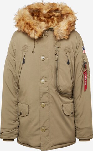 ALPHA INDUSTRIES Winterparka 'Polar' in Groen: voorkant