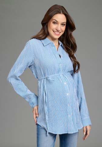 Neun Monate Bluse in Blau: Vorderseite