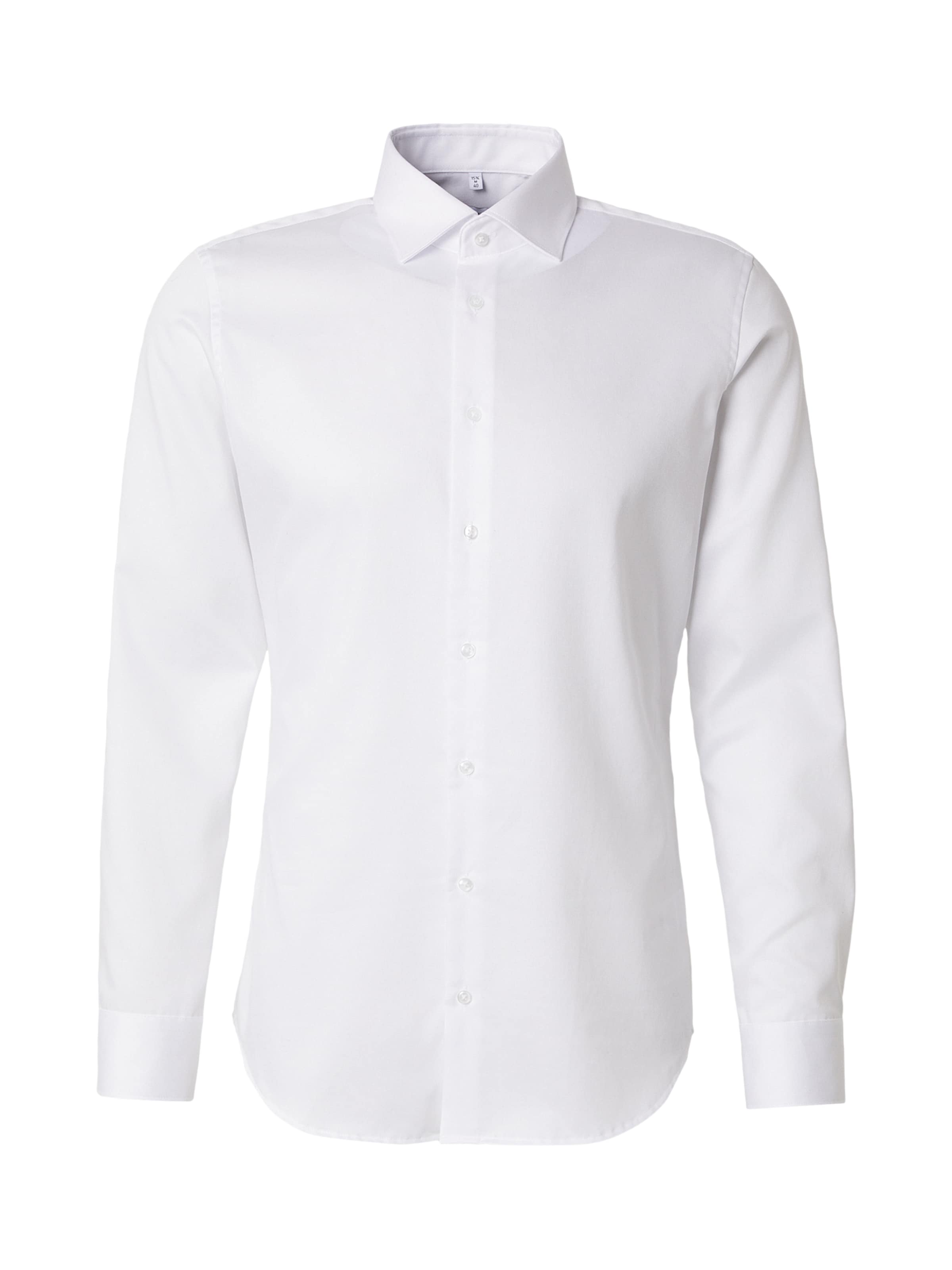 SEIDENSTICKER Slim fit Businessskjorta 'Schwarze Rose' i vit: framsida