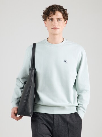 Sweat-shirt Calvin Klein Jeans en vert : devant
