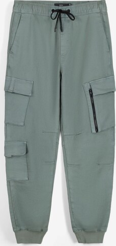 Bershka Tapered Cargobroek in Blauw: voorkant