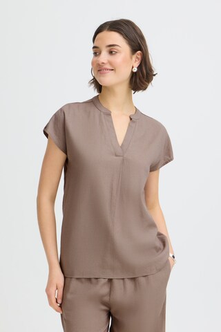 Fransa Bluse in Braun: Vorderseite