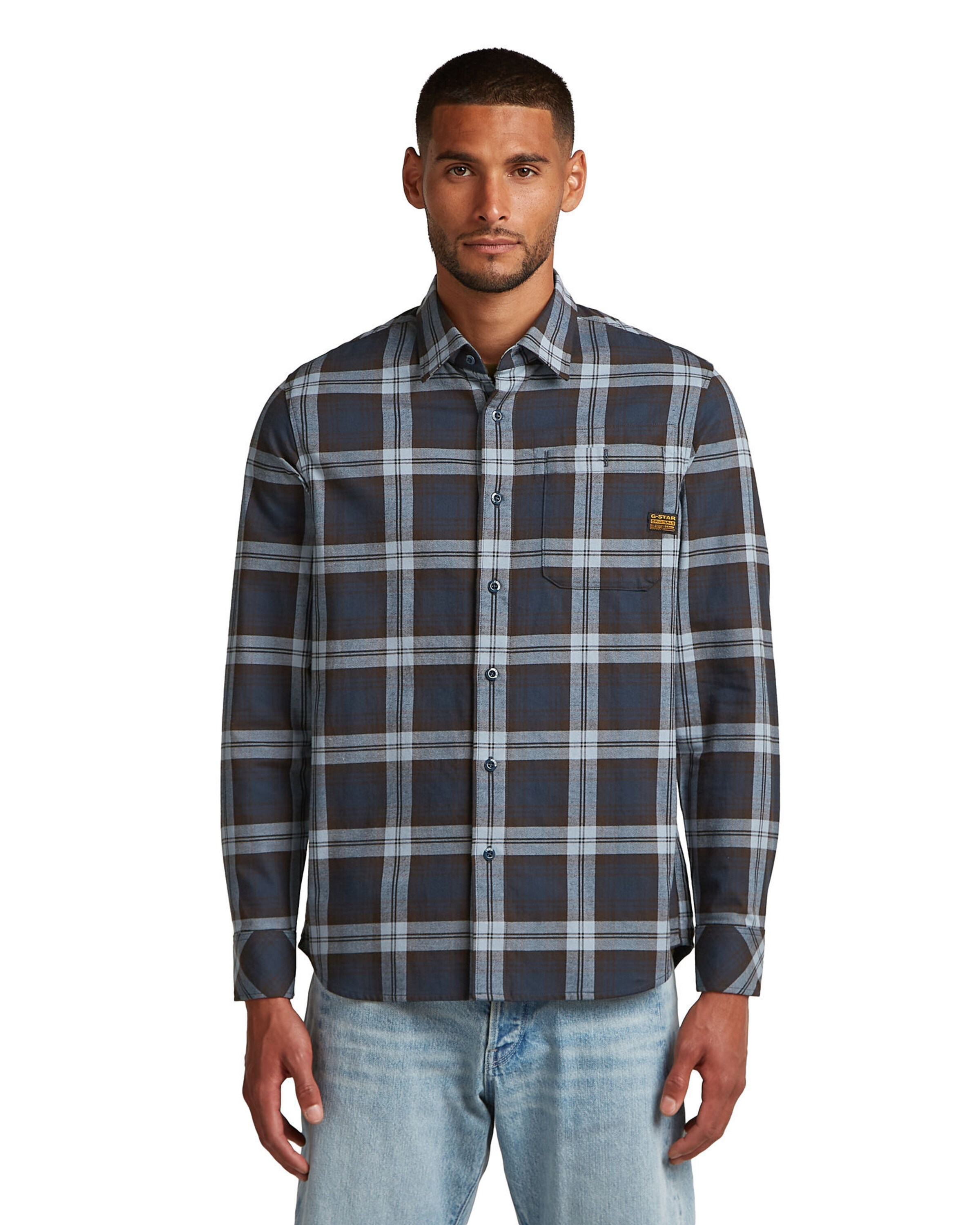G-STAR Slim fit Overhemd 'Bristum 2.0' in Blauw: voorkant