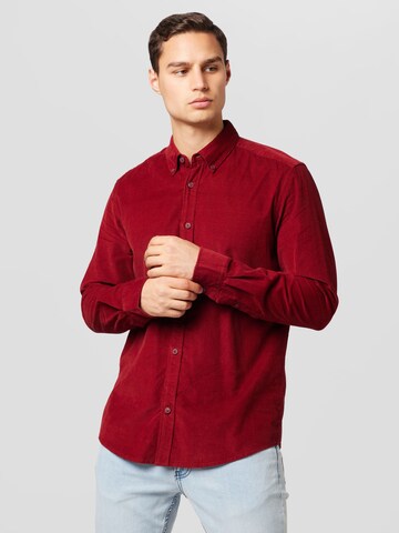 Only & Sons Regular fit Button Up Shirt 'DAY' in Red: front