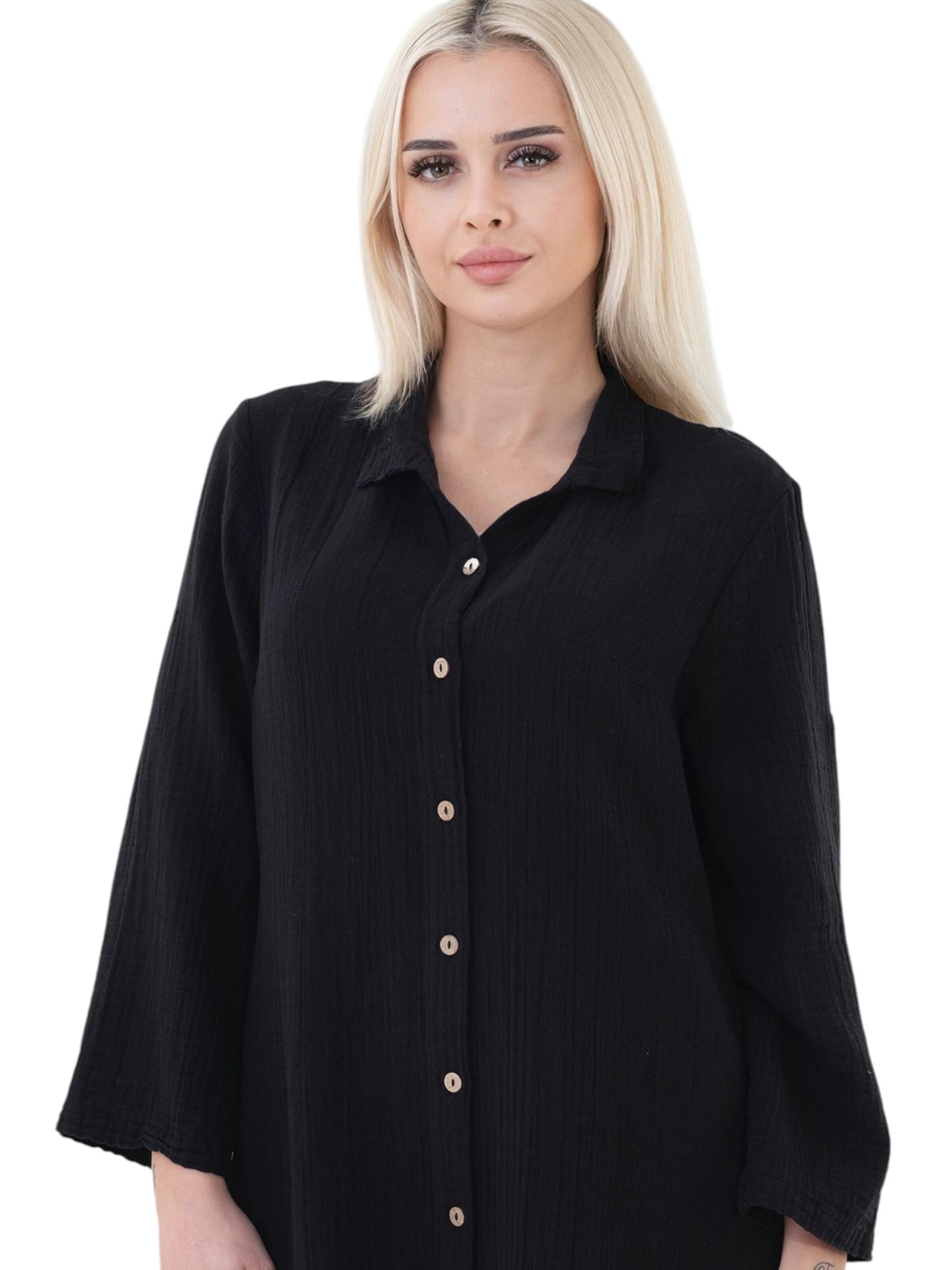 Robe-chemise 'NURYA' WENOR en noir